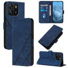 For Blackview Wave 6C Crossbody 3D Embossed Flip Leather Phone Case(Blue) - 1