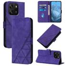 For Blackview Wave 6C Crossbody 3D Embossed Flip Leather Phone Case(Purple) - 1