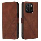 For Blackview Wave 6C Crossbody 3D Embossed Flip Leather Phone Case(Brown) - 2