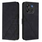 For Blackview Oscal Flat 1C Crossbody 3D Embossed Flip Leather Phone Case(Black) - 2