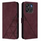 For Blackview Oscal Flat 1C Crossbody 3D Embossed Flip Leather Phone Case(Wine Red) - 2