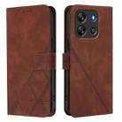 For Blackview Oscal Flat 1C Crossbody 3D Embossed Flip Leather Phone Case(Brown) - 2