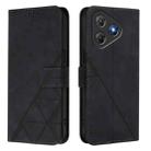 For Blackview Oscal Flat 2 / 2C Crossbody 3D Embossed Flip Leather Phone Case(Black) - 2