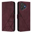 For Blackview Oscal Flat 2 / 2C Crossbody 3D Embossed Flip Leather Phone Case(Wine Red) - 2