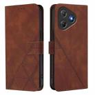 For Blackview Oscal Flat 2 / 2C Crossbody 3D Embossed Flip Leather Phone Case(Brown) - 2