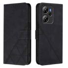 For Blackview Oscal Tiger 13 Crossbody 3D Embossed Flip Leather Phone Case(Black) - 2