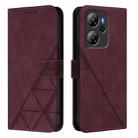 For Blackview Oscal Tiger 13 Crossbody 3D Embossed Flip Leather Phone Case(Wine Red) - 2