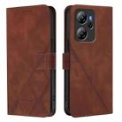 For Blackview Oscal Tiger 13 Crossbody 3D Embossed Flip Leather Phone Case(Brown) - 2