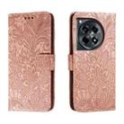 For OnePlus ACE 3 Lace Flower Embossing Flip Leather Phone Case(Rose Gold) - 1