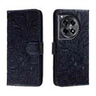 For OnePlus ACE 3 Lace Flower Embossing Flip Leather Phone Case(Dark Blue) - 1