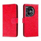 For OnePlus ACE 3 Lace Flower Embossing Flip Leather Phone Case(Red) - 1