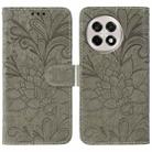 For OnePlus Ace 5 Pro / Ace 5 Lace Flower Embossing Flip Leather Phone Case(Grey) - 1