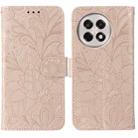 For OnePlus Ace 5 Pro / Ace 5 Lace Flower Embossing Flip Leather Phone Case(Rose Gold) - 1