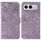For OnePlus Nord 4 Lace Flower Embossing Flip Leather Phone Case(Purple) - 1