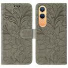For OnePlus Nord CE4 Lite Global Lace Flower Embossing Flip Leather Phone Case(Grey) - 1