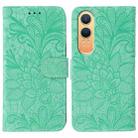 For OnePlus Nord CE4 Lite Global Lace Flower Embossing Flip Leather Phone Case(Green) - 1