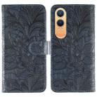 For OnePlus Nord CE4 Lite Global Lace Flower Embossing Flip Leather Phone Case(Dark Blue) - 1