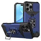 For iPhone 16 Pro Max Camera Shield Card Slot PC+TPU Phone Case(Blue) - 1