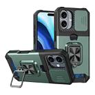 For iPhone 16 Plus Camera Shield Card Slot PC+TPU Phone Case(Dark Green) - 1