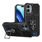 For iPhone 16 Plus Camera Shield Card Slot PC+TPU Phone Case(Black) - 1