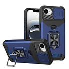 For iPhone 16e Camera Shield Card Slot PC+TPU Phone Case(Blue) - 1