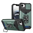 For iPhone 16e Camera Shield Card Slot PC+TPU Phone Case(Dark Green) - 1