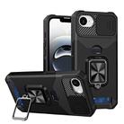 For iPhone 16e Camera Shield Card Slot PC+TPU Phone Case(Black) - 1