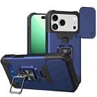 For iPhone 17 Pro Max Camera Shield Card Slot PC+TPU Phone Case(Blue) - 1