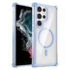 For Samsung Galaxy S22 Ultra 5G Transparent MagSafe Magnetic Phone Case(Blue) - 1