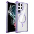 For Samsung Galaxy S22 Ultra 5G Transparent MagSafe Magnetic Phone Case(Purple) - 1