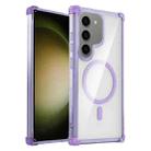 For Samsung Galaxy S23 5G Transparent MagSafe Magnetic Phone Case(Purple) - 1