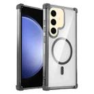 For Samsung Galaxy S23 FE 5G Transparent MagSafe Magnetic Phone Case(Black) - 1