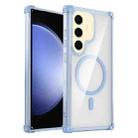 For Samsung Galaxy S23 FE 5G Transparent MagSafe Magnetic Phone Case(Blue) - 1