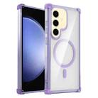 For Samsung Galaxy S23 FE 5G Transparent MagSafe Magnetic Phone Case(Purple) - 1