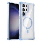 For Samsung Galaxy S23 Ultra 5G Transparent MagSafe Magnetic Phone Case(Blue) - 1