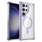 For Samsung Galaxy S23 Ultra 5G Transparent MagSafe Magnetic Phone Case(Purple) - 1