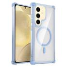 For Samsung Galaxy S24 5G Transparent MagSafe Magnetic Phone Case(Blue) - 1