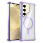 For Samsung Galaxy S24 5G Transparent MagSafe Magnetic Phone Case(Purple) - 1