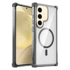 For Samsung Galaxy S24+ 5G Transparent MagSafe Magnetic Phone Case(Black) - 1