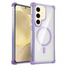For Samsung Galaxy S24+ 5G Transparent MagSafe Magnetic Phone Case(Purple) - 1