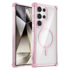 For Samsung Galaxy S24 Ultra 5G Transparent MagSafe Magnetic Phone Case(Pink) - 1