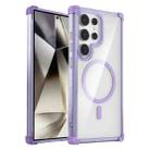 For Samsung Galaxy S24 Ultra 5G Transparent MagSafe Magnetic Phone Case(Purple) - 1
