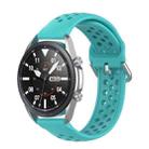 For Galaxy Watch 3 41mm R850 Silicone Solid Color Watch Band, Size: Free Size 20mm(Teal) - 1