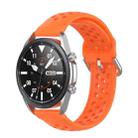 For Galaxy Watch 3 41mm R850 Silicone Solid Color Watch Band, Size: Free Size 20mm(Orange) - 1