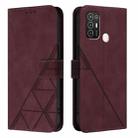 For ZTE Blade A52 Crossbody 3D Embossed Flip Leather Phone Case(Wine Red) - 2