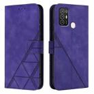 For ZTE Blade A52 Crossbody 3D Embossed Flip Leather Phone Case(Purple) - 2