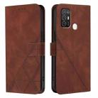 For ZTE Blade A52 Crossbody 3D Embossed Flip Leather Phone Case(Brown) - 2