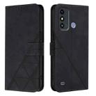 For ZTE Blade A53 Crossbody 3D Embossed Flip Leather Phone Case(Black) - 2