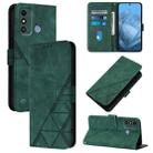 For ZTE Blade A53 Crossbody 3D Embossed Flip Leather Phone Case(Green) - 1