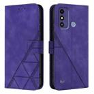 For ZTE Blade A53 Crossbody 3D Embossed Flip Leather Phone Case(Purple) - 2